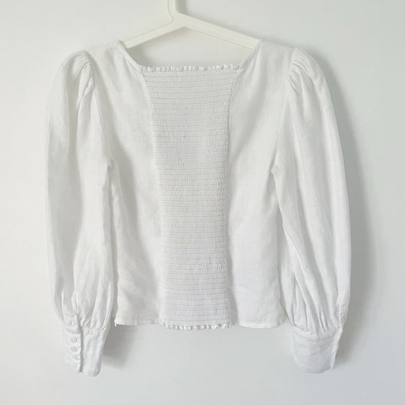 Reformation White Puff Sleeve Top - Picture 11 of 16